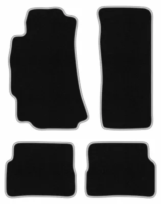 Produktbild von Fußmatten Automatten Velours Schwarz/Silber für Mazda RX-8 2003-2012 Set 4-tlg