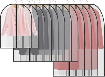 Produktbild von Kleidungshüllen-Set 12tlg transparent EVA