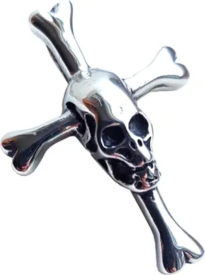 Produktbild von Herren Edelstahl Anhänger aus 316L Totenkopf-Kreuz