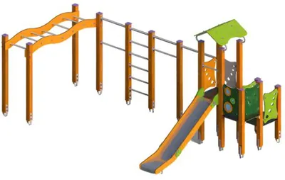 Produktbild von Rutschbahn Kletterpark Spielplatzanlage Spielzone Freiluftspielplatz Spielinsel