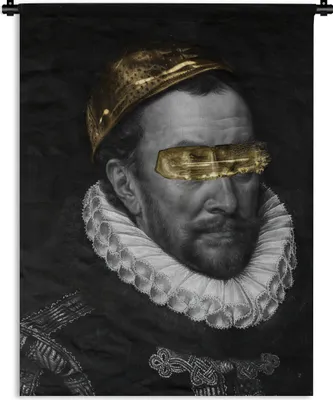 Produktbild von MuchoWow® Wandteppich Wandbehang Wilhelm von Oranien - Adriaen Thomasz - Gold 120x160 cm Tapisserie Dekoration Wandtuch - Wohnzimmer - Moderne