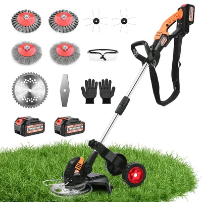 Zdjęcie produktu dla akumulatorowa podkaszarka do trawy 5 w 1 z 2 akumulatorami (21 V 4,0 Ah) 1200 W Bezszczotkowa podkaszarka elektryczna z 3 prędkościami, akumulatorowa podkaszarka z 5 rodzajami ostrzy