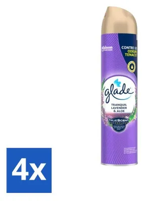 Obrázok produktu pre Glade - Osviežovač vzduchu v spreji - Pokojná levanduľa a aloe - 300 ml - Hodnotné balenie - 4 kusy