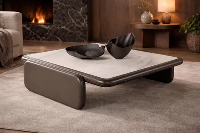 Produktbild von Eleganter Brauner Couchtisch Minimalistischer Kaffeetisch Holztische