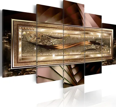 Produktbild von Modernes Wandbild 020101-239 (150x75) - 5 Teilig Bilder Fotografie auf Vlies Leinwand Foto Bild Dekoration Wand Bilder Kunstdruck Abstrakt