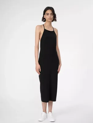 Image de 4F Robe midi pour femme Fellam noir S