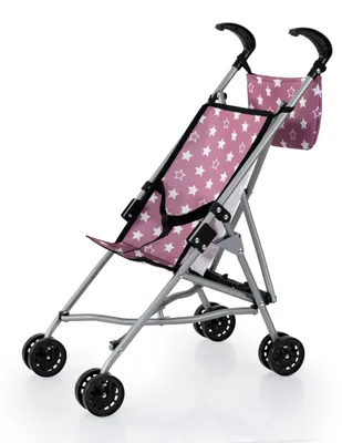 Imagen del producto de Cochecito para muñecas Bayer Design 30576AB, con bolsillo, ruedas dobles, plegable, de metal, para muñecas de hasta 46 cm