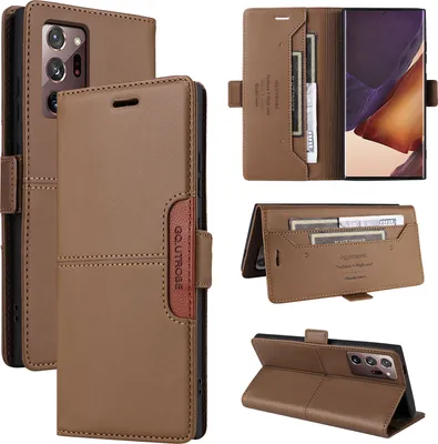 Produktbild von Handyhülle für Samsung Galaxy Note 20 Ultra 5G/4G Hülle, Leder Flip Wallet Kartenfach Stand Schutzhülle Braun