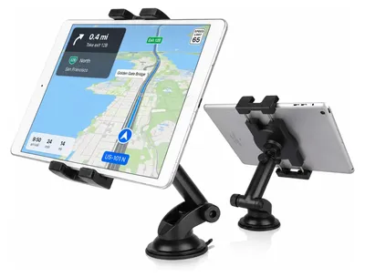 Zdjęcie produktu dla Uchwyt samochodowy na telefon, uniwersalny uchwyt na tablet do montażu na desce rozdzielczej, z regulowanym o 360° przyssawkowym mocowaniem, kompatybilny z urządzeniami o przekątnej 5,5-11 cali
