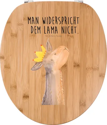 Produktbild von Mr. & Mrs. Panda klo deckel Lamakopf König - Transparent - Geschenk, Papa, Abitur, Lamas, holz wc sitz, WC-Sitz, Abi, Klo-Deckel, Klodeckel, Lama, Königin, Brille