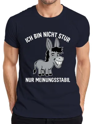 Produktbild von Ich bin nicht stur nur meinungsstabil Esel lustiger Spruch Humor Herren T-Shirt, Navy, S
