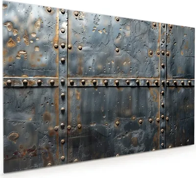 Produktbild von Küchenrückwand Spritzschutz Glas mit Motiv Metalltür Design 40 x 40 cm