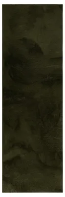 Produktbild von benuta Basic Kunstfaser Fellteppich Furry - Olivgrün 70x200 cm - Weicher Wohnzimmerteppich - Anti-Rutsch-Rückseite - Waschbar - Für Fußbodenheizung geeignet