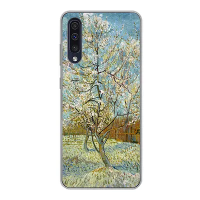 Produktbild von MuchoWow® Handyhülle Schutzhülle Hülle für Samsung Galaxy A30s Blühender Pfirsichbaum - Vincent van Gogh Silikon Softcase Handy Hülle - Karteninhaber