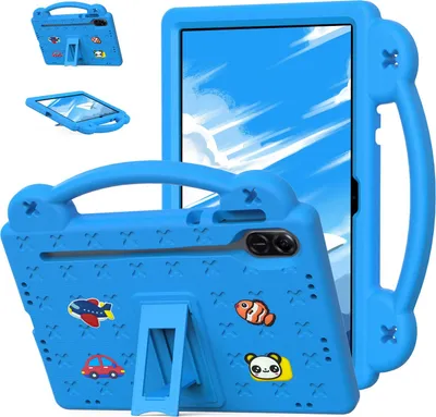 Image de Etui de protection pour Honor Pad X9/Pad X8 Pro 11.5", étui mignon pour enfants, antichoc avec poignée et support Bleu