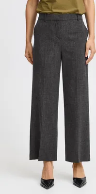 Image de b.young BYDANTA Pantalon pour femmes Pantalon en tissu Pantalon avec poches latérales Fermeture éclair dissimulée Longueur cheville Légèrement élastique Coupe régulière