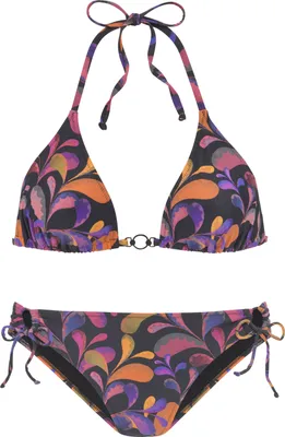 Produktbild von VIVANCE Triangel-Bikini schwarz bedruckt Größe 40 Cup A/B