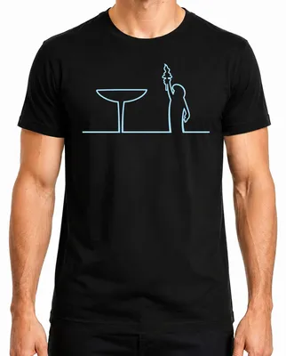 Imagen del producto de Camiseta para hombre, diseño "La Linea Balum Strichmännchen" de Osvaldo Cavandoli, estilo cómic, color , talla L