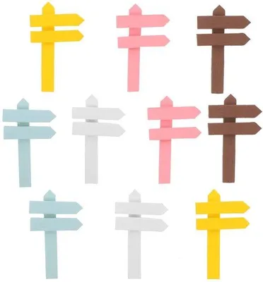Image de Panneaux en bois colorés pour plantes, lot de 10, décoration pour le jardin et la chambre d'enfant