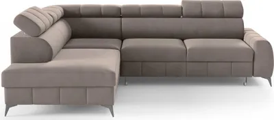 Produktbild von Selsey LONDON - Ecksofa mit Schlaffunktion, Veloursbezug in Hellbraun, linksseitig