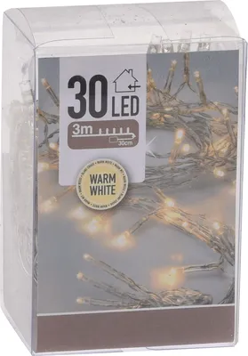 Image de Guirlande lumineuse avec 30 LED en blanc chaud - 300 cm - Guirlande lumineuse de table de Noël