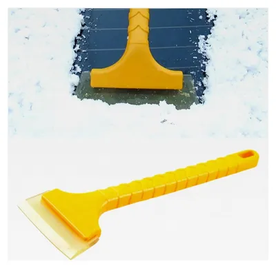 Produktbild von Auto Scheibenkratzer für den Winter mit ergonomischem Softgriff, universell einsetzbar, Schneeschaufel zur Enteisung mit langem Griff für Autos und Lkw