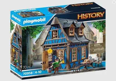Produktbild von History 70958 Mittelalterliches Wohnhaus 70 Teile ab 4 Jahren mit Spielfigur und Einrichtung Stühle Tisch Kommode Bett und vieles mehr Bauspielzeug