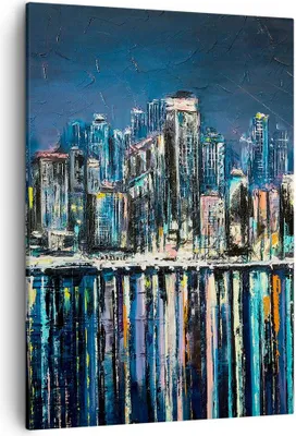 Produktbild von Bild auf Leinwand - Leinwandbild - Einteilig - Stadt Aussicht Wasser - 50x70cm - Wand Bild - Wanddeko - Wandbilder - Leinwanddruck - Wanddekoration - Leinwand bilder - Wandbild - PA50x70-3461