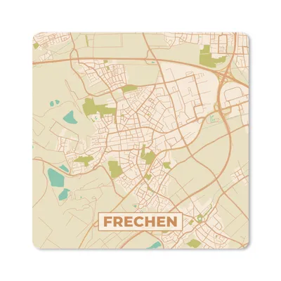 Produktbild von MuchoWow® Mauspad Mousepad Frechen - Karte - Vintage - Stadtplan 20x20 cm - Mousepads - Maus Mat - Pad - Mausunterlage - Desk Mat - Bureauartikeln