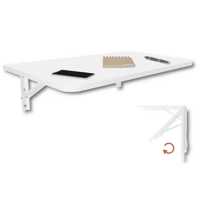 Produktbild von Wandklapptisch Schreibtisch Tischplatte 70x40 cm in Weiß Klapptisch Esstisch Küchentisch für die Wand Bartisch Stehtisch Wandtisch Tisch klappbar