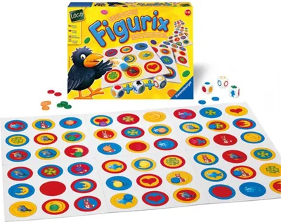 Produktbild von Ravensburger Figurix Kombinationsspiel aus Holz mit 6 Spielbrettern und 3 Würfeln