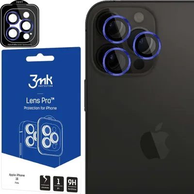 Image de Protection d'objectif 3mk Lens Protection Pro - avec cadre bleu pour iPhone 15 Pro