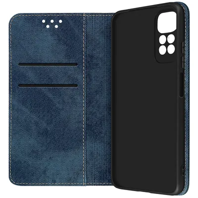 Produktbild von Avizar, Kunstlederhülle mit Standfunktion für Xiaomi Redmi Note 11 / Note 11s, Blau
