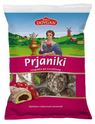 Produktbild von DOVGAN Prjaniki Gebäck mit Kirschfüllung 400g