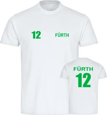 Produktbild von multifanshop Herren T-Shirt - Fürth - Trikot Nummer 12, weiß, Größe S