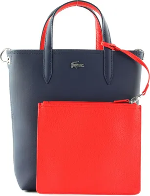 Image de LACOSTE sac à épaule Anna Vertical Shopping Bag Peacoat Salsa bleu