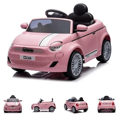 Obrázek produktu pro Dětské elektrické autíčko Chipolino Fiat 500 na dálkové ovládání, bezpečnostní pásy, MP3, USB růžové