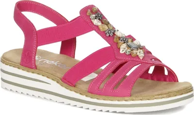 Produktbild von Rieker Leichte Sandalen Rosa mit Plateausohle, Absatz 3,5 cm, Plateau 1,7 cm V064931