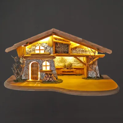 Produktbild von Holzkrippe OHNE FIGUREN 54 cm