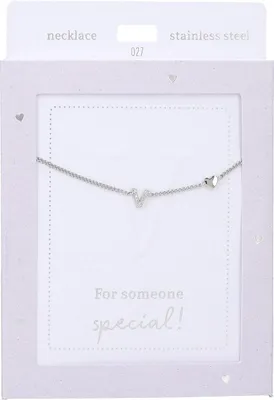 Image de Collier Depesche en argent « Heart of Gold » avec lettre V - Bijoux pour femmes