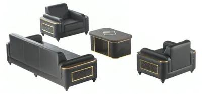 Obrázok produktu pre Wohnzimmer Arbetiszimmer Set 4tlg 3-Sitzer Sessel Couchtisch Braun Farbe