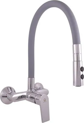 Obrázek produktu pro COLORADO - Dřezová baterie s flexibilním ramínkem, Chrom/Šedá CO102.5/12, RAV Slezák