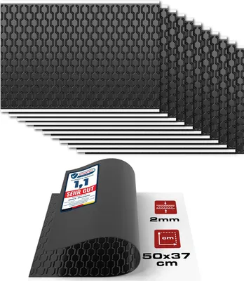 Produktbild von HASKYY Dämmmatte Alubutyl Schalldämmung 12x Platten 37x50 cm 2,22 m² Schwarz