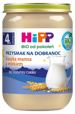 Zdjęcie produktu dla HiPPKaszka dla dzieci manna z mlekiem 190 g