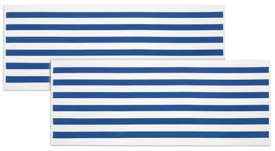 Obrázok produktu pre súprava 2 plážových uterákov, odolné a vysoko absorpčné uteráky 70x180 cm, 100 % bavlna, modrá farba, Obrázok generovaný UI