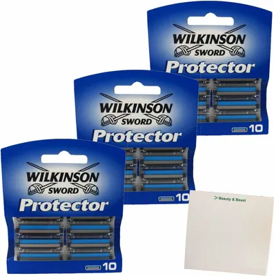 Produktbild von Wilkinson Sword Protector Klingen 3er Pack (30 Stück) + usy Block