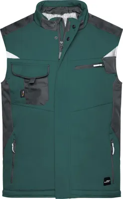 Produktbild von James & Nicholson Professionelle Softshellweste mit Innenfutter JN825 Gr. 4XL dark-green/black