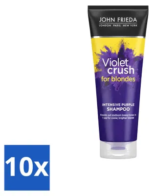 Immagine prodotto di 10 flaconi di shampoo viola intensivo Sheer Blonde Violet Crush di John Frieda - 250 ml - Confezione  - 10 pezzi