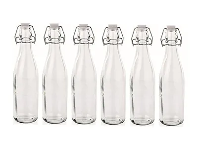Produktbild von Glasflasche mit Bügelverschluss 500 ml 6 Stück Likörflasche Bügelflasche Glas