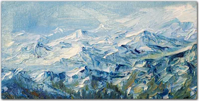Produktbild von Coloray Bild aus Leinwand 120x60 Leinwand Dekoration - Gemälde Winter Berge